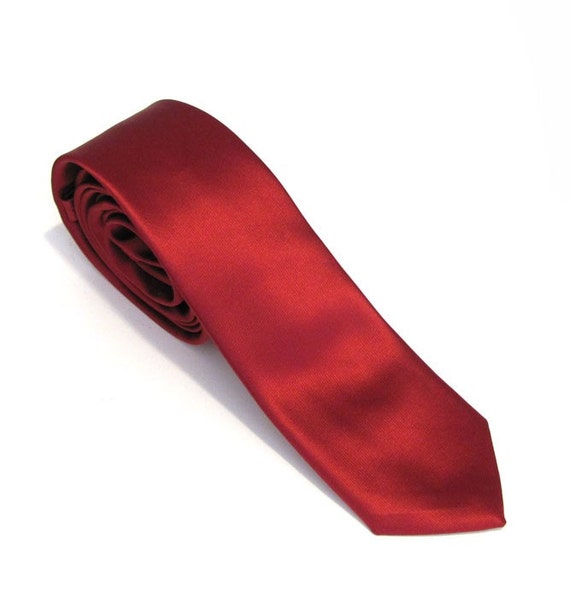 Necktie Red Silk Mens Skinny Tie