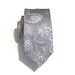 Mens Necktie Gray Paisley Skinny Silk Tie