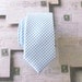 Necktie for Men Blue and White Skinny Silk Tie