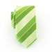 Necktie for Men Teal Green Striped Skinny Silk Tie