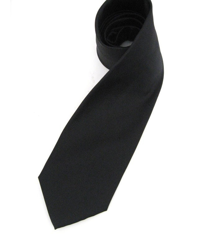 Mens Necktie Tie Black Silk Tie