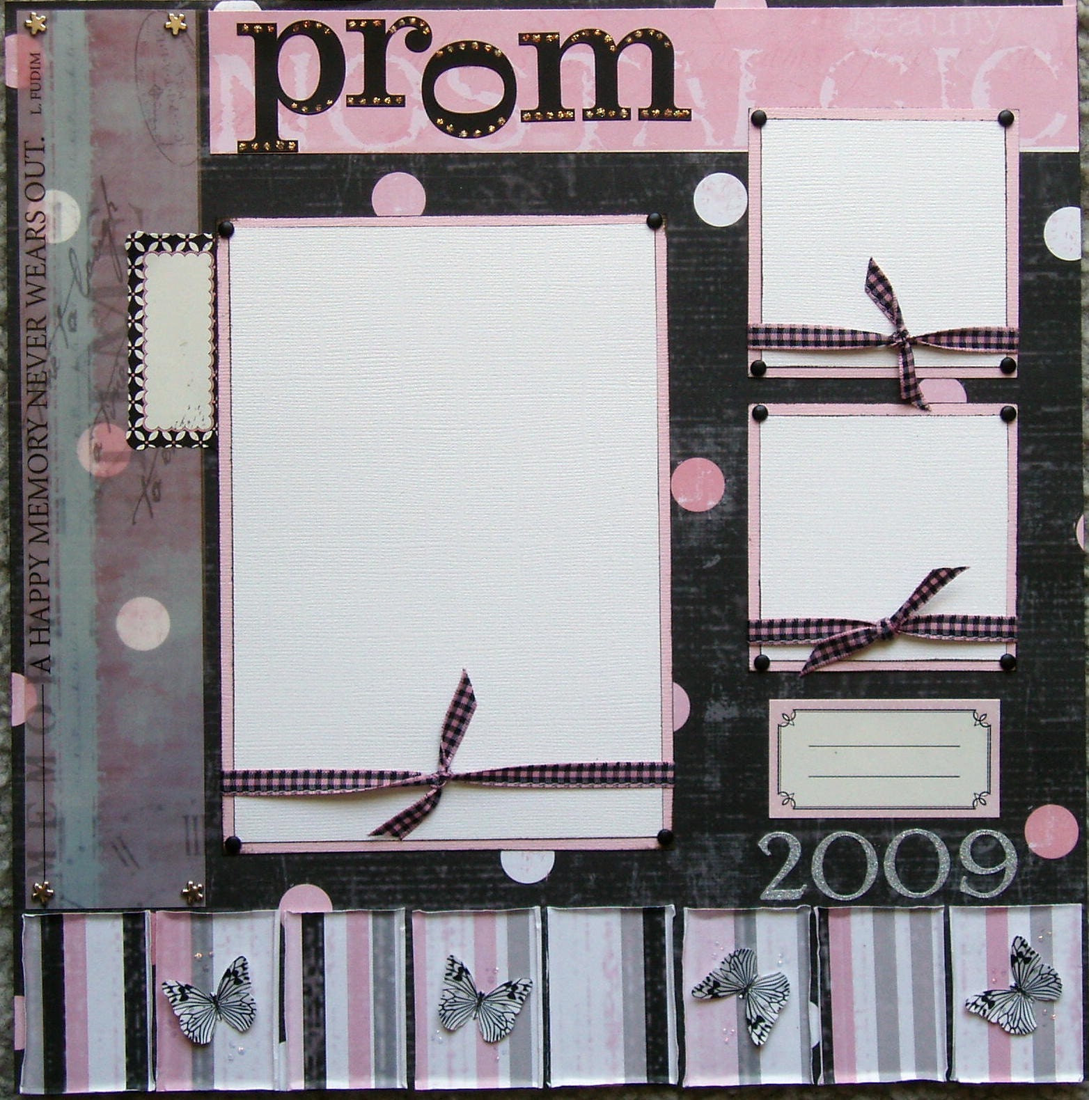 12x12 Prom single page scrapbook layout