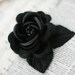 Set of 3 Black Satin Millinery Roses