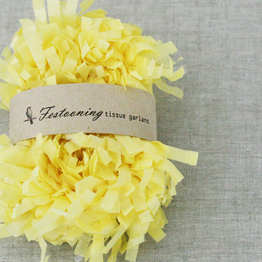 Bulk 8 yard roll of yellow Garland Fringe Trim