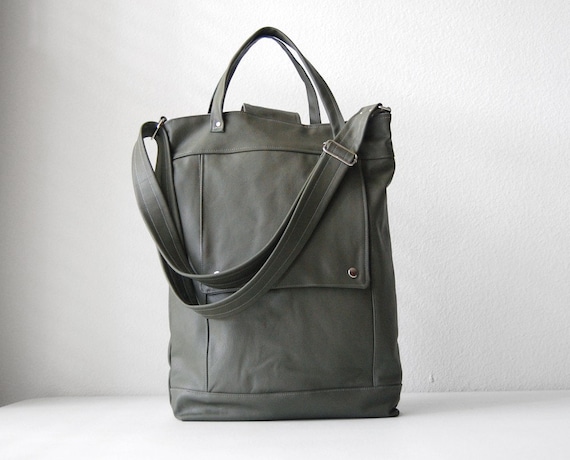 Items similar to Briefcase in Army Green Leather - Made to Order on Etsy