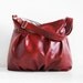 Baby Ruche Bag in Two-Toned Red Leather - LAST ONE - Ready to Ship