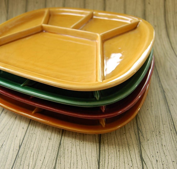 ceramic divided tray plate set