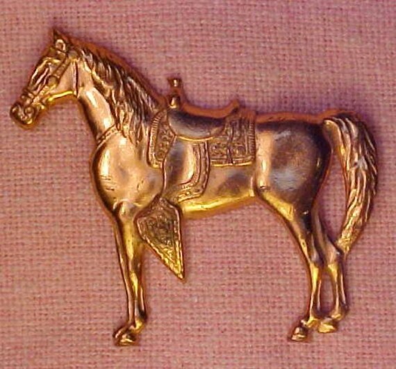 vintage 60s COPPER HORSE PIN BROOCH Western Carnival County