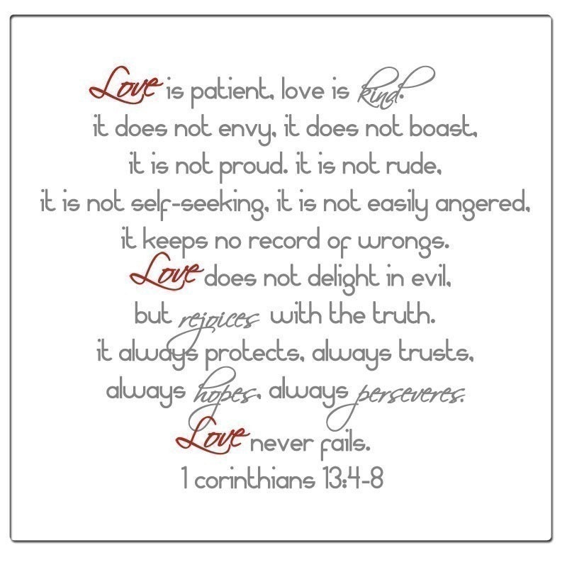 1 Corinthians 13 Love is Patient Word Wall Decal