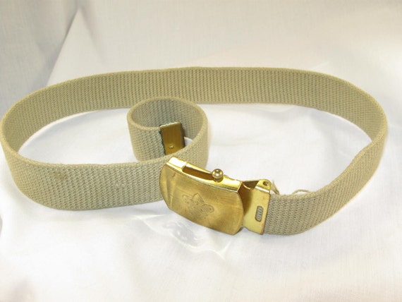 Vintage Boy Scout Belt and Buckle Brass 50s 60s