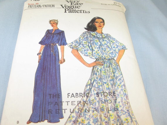 Vintage Vogue 70s Caftan Dress Pattern Sz 8