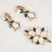 Pink Glass 60s Dangle Earrings and Brooch Set Vintage Jewelry