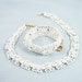 Monet Enamel Link 60s Bracelet Necklace Set Vintage Jewelry