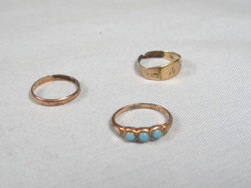 Antique Victorian Set of 3 Baby Rings Jewelry