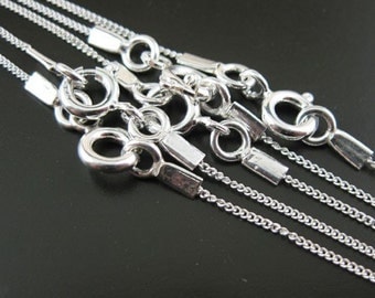 Sterling Silver Necklace-925 Sterling silver Chain,Necklace-Tiny Curb Chain-Finished Necklace for Pendant-20 inches(1 pc) SKU:601001