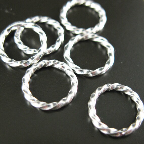 Sterling Silver Closed Jump Rings - Twisted Circle shape 18 ga 1mm ...