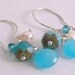 Blue Pearl Earrings Sterling Silver Summer Beach Wedding Gift for Girl Her Under 25