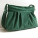 LAST ONE - Pleated Bag in Emerald Green -Small Zipper Closure / Pine Tree Green / For Her / Everyday Purse / Spring Fashion / Summer