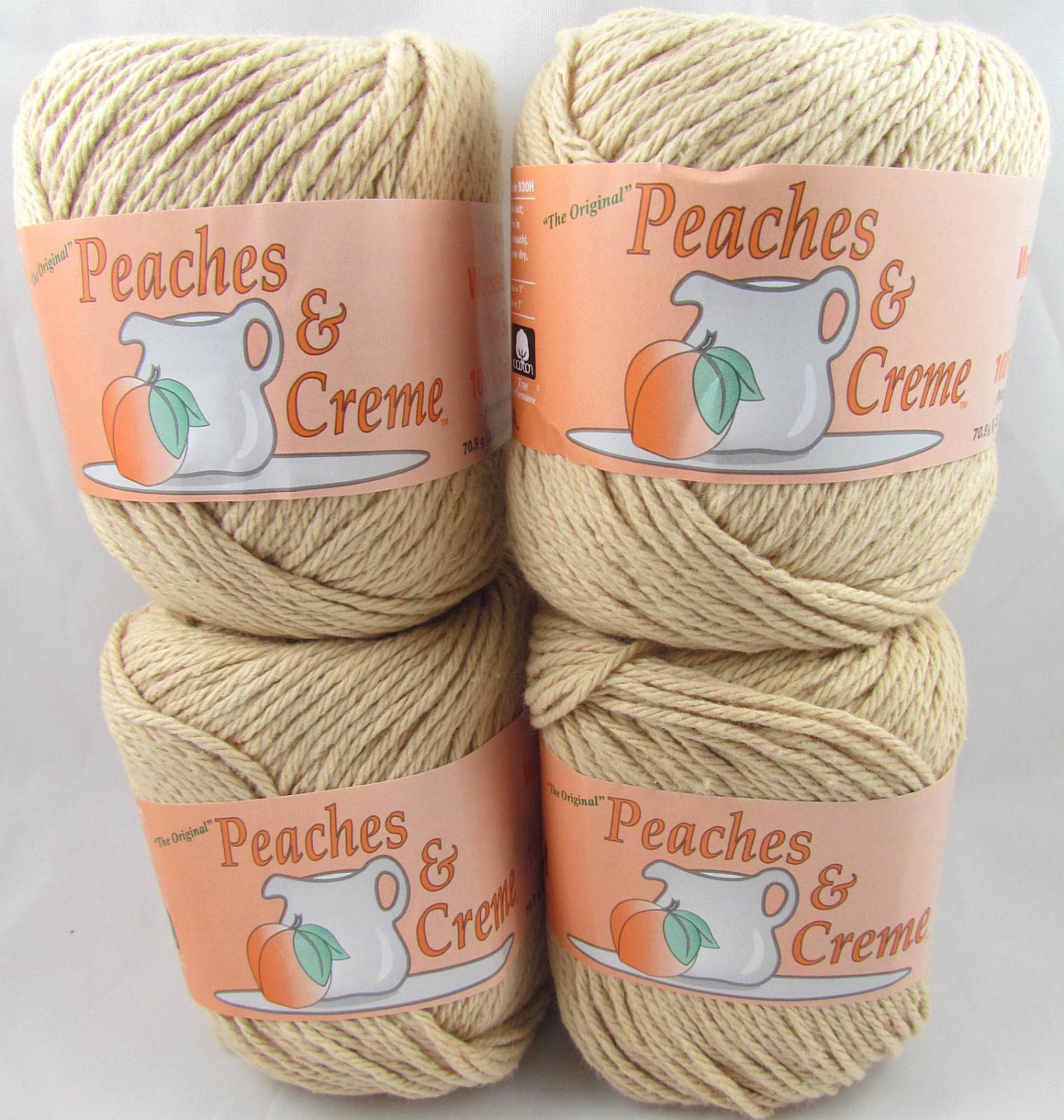 Peaches & Creme Yarn BEIGE 4 Balls