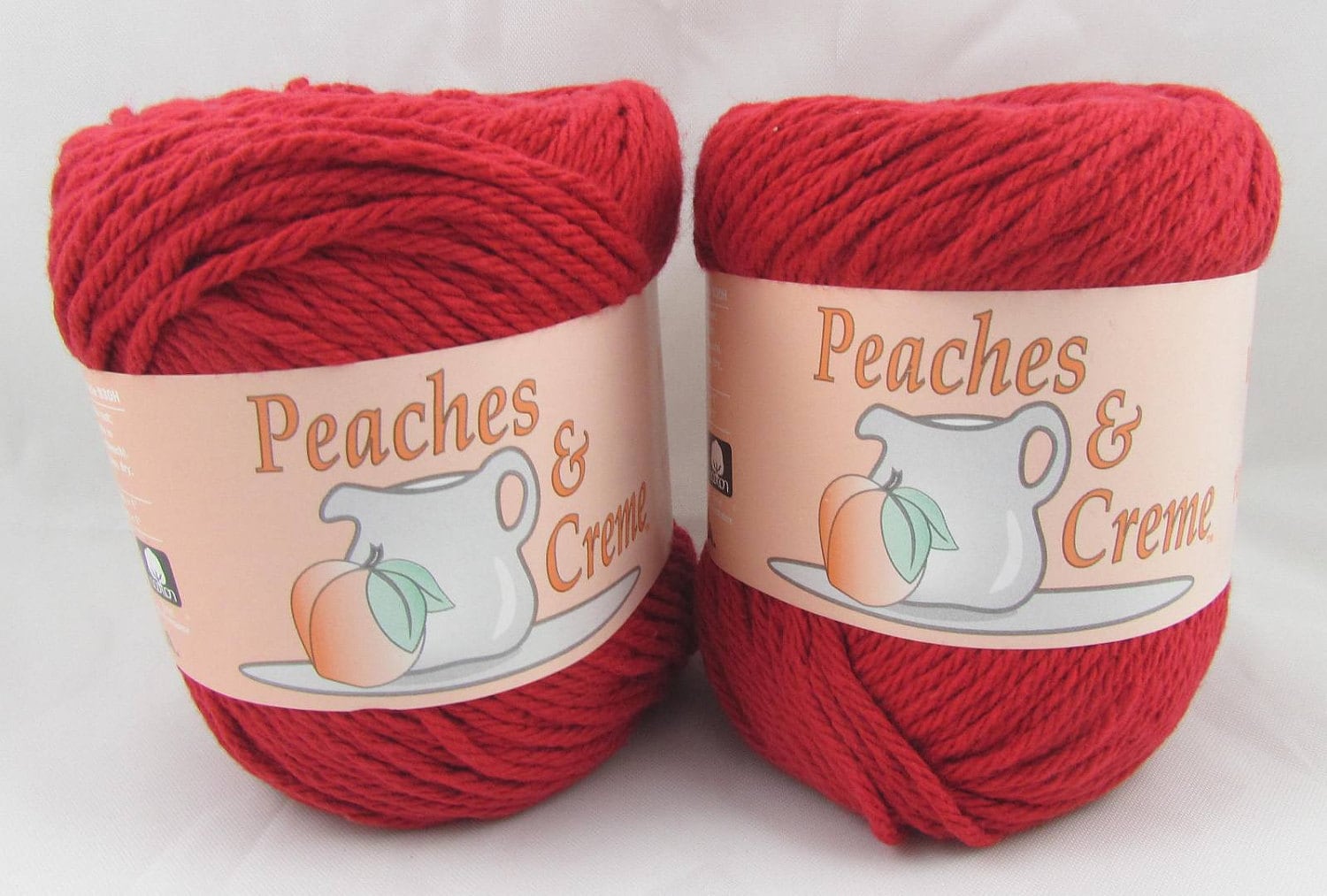 DEEP RED Peaches & Creme Yarn 2 Balls