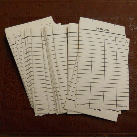 50 Due date library cards