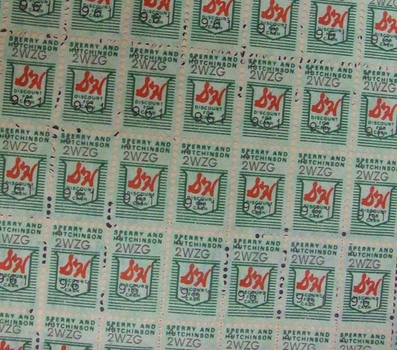 200 Trading Stamps Vintage S and H Green Stamps ATC