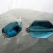 Indicolite Teal Crystal Earrings - Geometric Shape Beauties