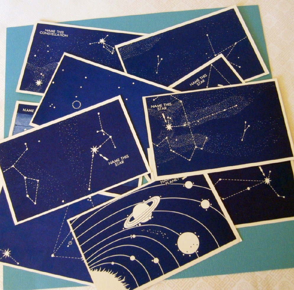 Vintage Astronomy Constellation Flash Cards