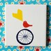 Small screenprinted tile Lovebird