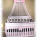 Bed Crown Canopy Princess Pink Black Padded Embroider Monogram canopy sheers SaLe