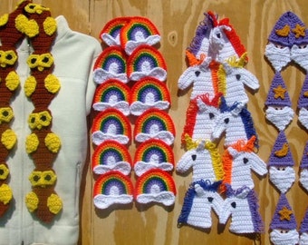 CROCHET PATTERN - CV064 Magical Scarves - Wizardry Scarves - Owl - Unicorn - Rainbow - Wizard - PDF Download