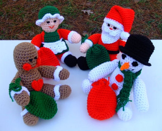 Crochet Pattern Christmas Toys Set One Digital Download