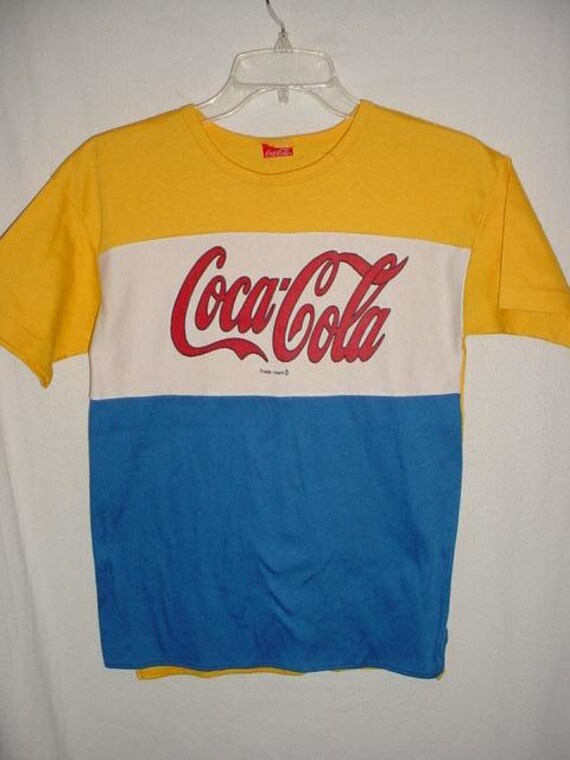 Coca Cola Shirt 80s
 Vintage 80s Coca Cola Color Block T Shirt Coke