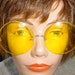 Vintage 60s Round Oversized Yellow Sunglasses
