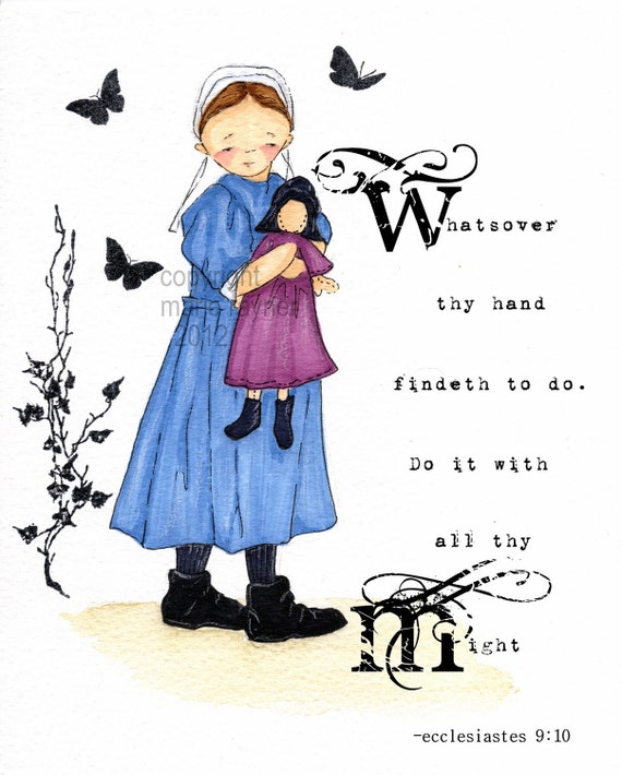 Items similar to Whatever Thy Hand Art Print, Amish on Etsy