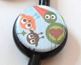 The ORIGINAL Stethoscope ID Tag--Kooky Birds---