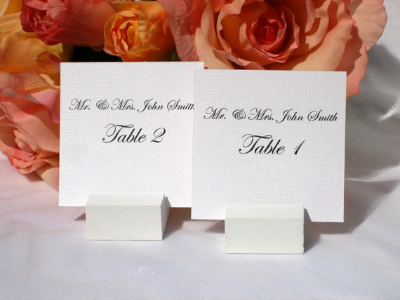White Wood square place card holders-Set of 100