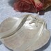Large Pearlized Scallop Ring Bearer Shell accented with small starfish, swarovski crystal and ivory Ribbon-