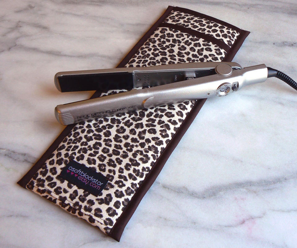 Flat Iron Case/Curling Iron Travel Cover Leopard by asoftblackstar