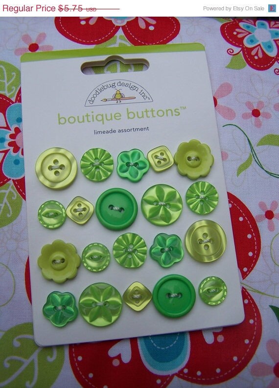 Items similar to Boutique Buttons by Doodlebug Design Inc., Limeade