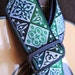 Adjustable Acoustic Guitar Strap - Electric Emerald Geometric