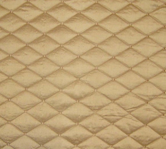 Quilted GOLD Diamonds Silk DUPIONI Fabric by silkfabric on Etsy