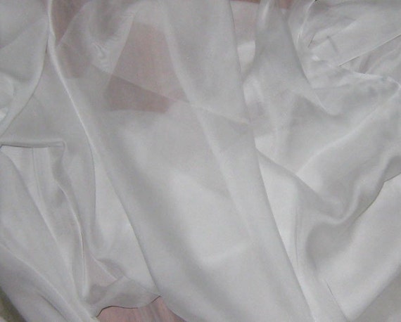 WHITE Soft Silk Organza Fabric 1 Yard