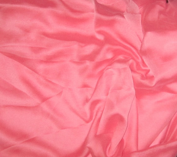 Coral Pink Iridescent Chiffon Fabric 1/2 Yard by silkfabric