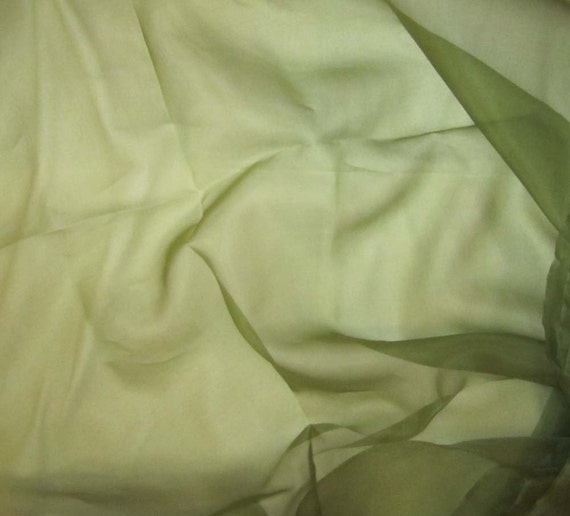 OLIVE GREEN Silk Organza Fabric 1/2 Yard