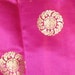 HOT PINK Medallions - Silk Brocade Fabric - remnant