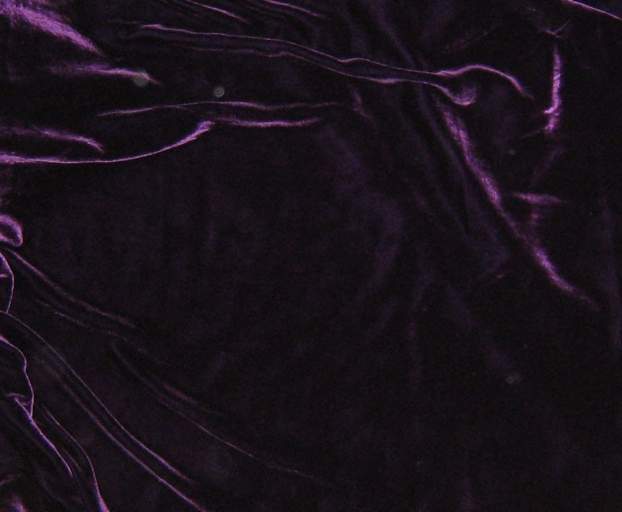 Aubergine PURPLE Silk Velvet Fabric
