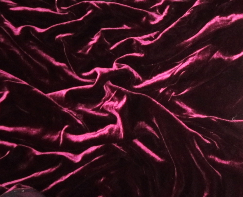 Iridescent DEEP FUCHSIA Silk Velvet Fabric fat 1/4