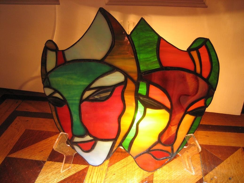 Stained glass Theater Mask