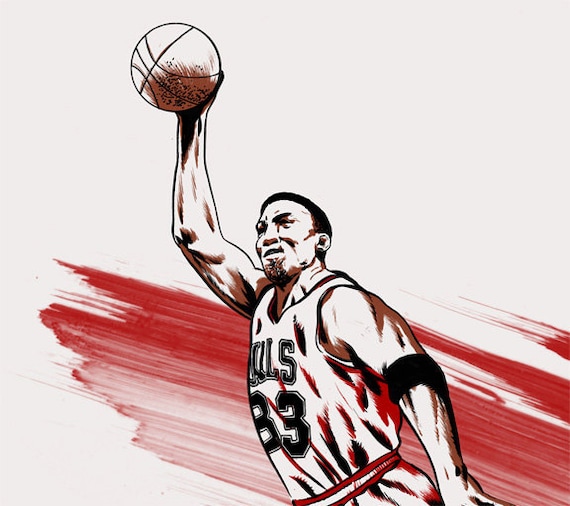 Items similar to NBA Basketball Player Scottie Pippen Chicago Bulls on Etsy